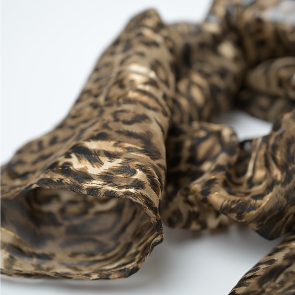 Leopard Print Accent Scarf - Picture 2 of 2